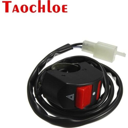 10Pcs 2 Wires Handlebar Motorcycle Headlamp Switches LED Headlights Spotlights Double Flashing Warning Light Power Switch