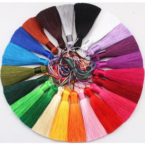 10pcs 8cm thick Cotton Tassels Polyester Silk Tassel Fringe Trim For home decoration accessories tassel tiebacks with crystal