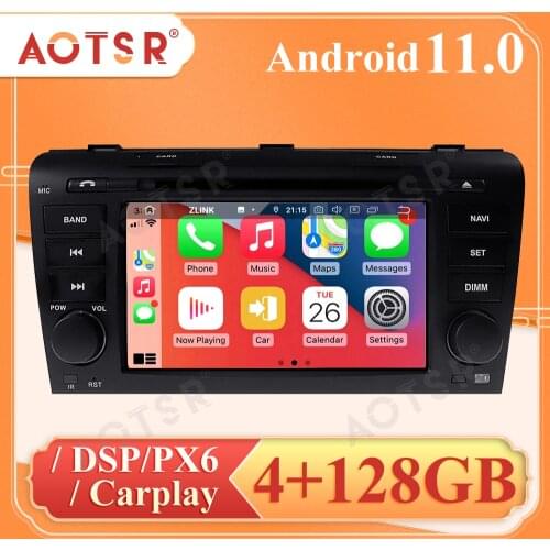 4+128G Android 11 DSP Car Multimedia DVD PX6+DPS For Mazda 3 2003-2009 Recorder Car Navigation Stereo Player