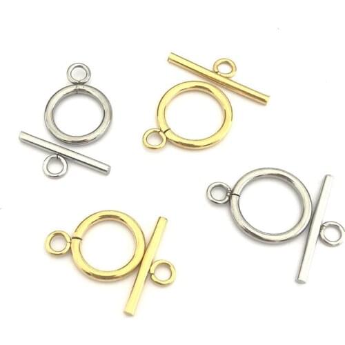 5 Sets Gold Stainless Steel OT Clasp Bracelet Connector Toggle Clasps DIY Jewelry Making Accessories Necklace Buckle Connectors