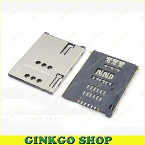 5pcs/lot Mobile phone Tablet Sim 7P card Slot sim card Connector socket Holder PUSH 6P+1P with column Free shipping