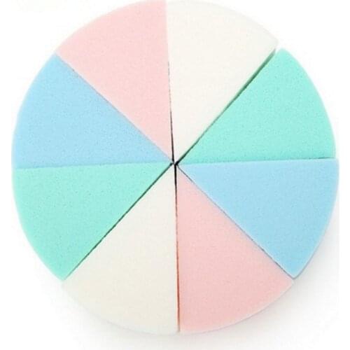 8Pcs/Lot Triangle Shaped Candy Color Soft Magic Face Cleaning Pad Cosmetic Puff Cleansing Sponge Wash Face Makeup Tools