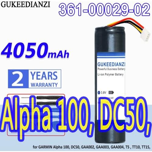 GUKEEDIANZI High Capacity Battery 361-00029-02 4050mAh For GARMIN Alpha 100, DC50, GAA002, GAA003, GAA004, T5 , TT10, TT15