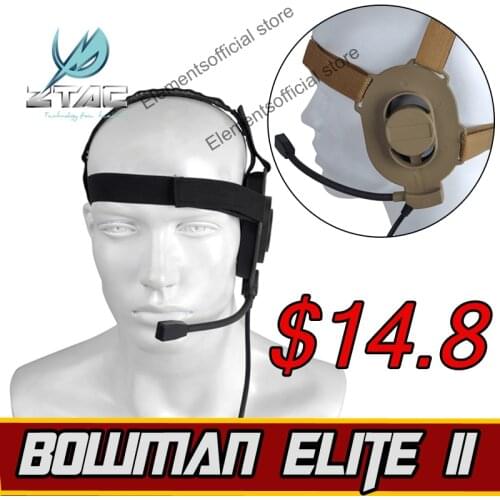 Z-TAC Softair Earphone Z-TAC Military Airsoft Bowman Elite II Kenwood Midland PTT All For Hunting ipsc Arsoft Tactical Headsed