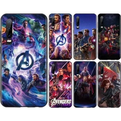 Marvel Avengers Heroes For Huawei P50 P40 P30 P20 P10 P9 P8 Lite E Pro Plus Lite Mini 2019 2017 Black Soft Phone Case