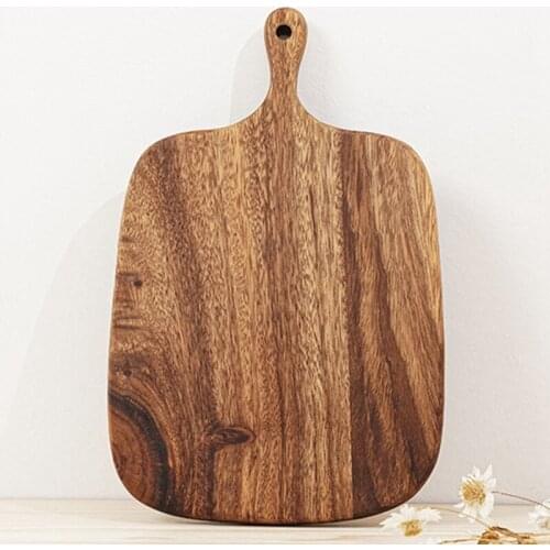 NHBR Wooden Cutting Board with Handle High Quality Wooden Serving Cheese Board for Cheese Bread Sandwiches Appetizers