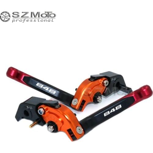 For DUCATI 848 /EVO 2007-2013 2012 2011 Motorcycle Accessories Folding Extendable Adjustable Brakes Clutch Levers With LOGO CNC