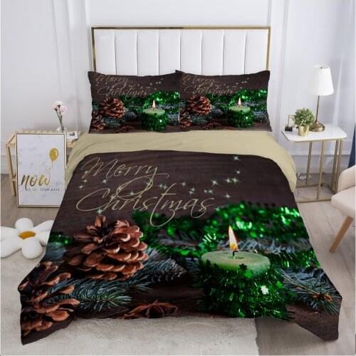 Christmas santa claus Duvet cover set 240x220 200x200 Bedding set Twin Queen King Double Bed linens Quilt cover Bedclothes green