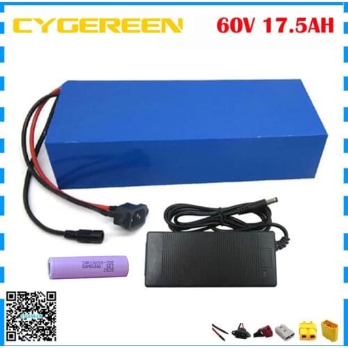 1500W 60Volt 17AH Lithium battery akku 60V 21AH 25AH Ebike Scooter bateria INR18650 35E 3500mah cell 30A BMS Free customs duty