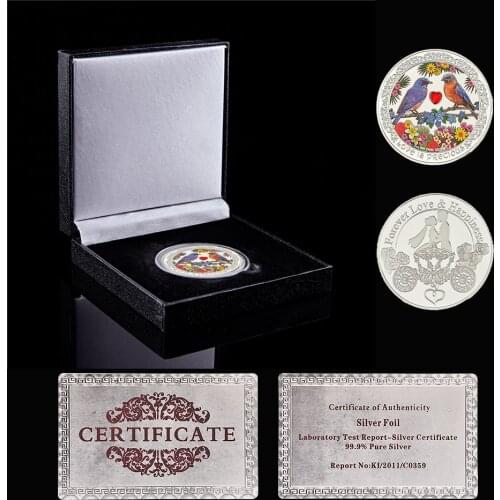 Love Bird 1OZ Fine Silver Plated Coin Love Is Precious An Affectionate Couple Forever Love Happiness Collectible Coin