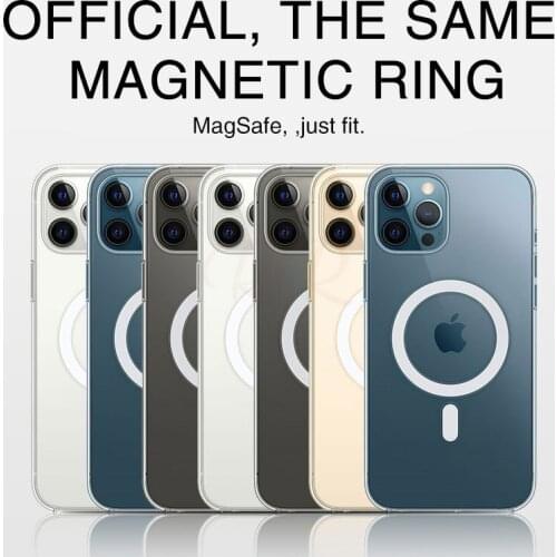 Magnectic phone Case For iPhone 12 Pro Max mini Case For Magsafe Wireless Charging Shockproof Full Protection PC+TPU Transparent