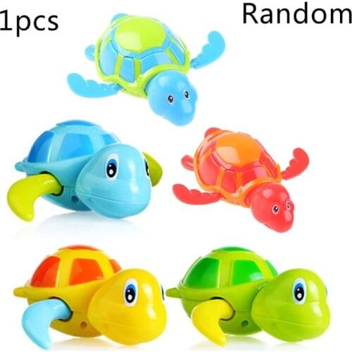 Cute Cartoon Toddler Bath Toys Wind-Up Turtle Bathroom Baby Clockwork Animal Little Turtle Hippo Fish Shaped Swimming
