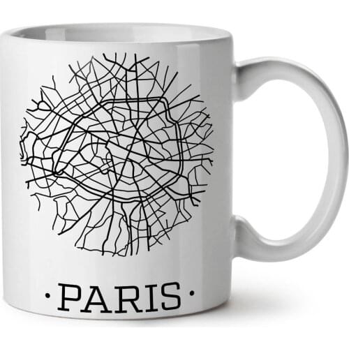 Paris City Map Fashion Old White Tea Coffee Ceramic Mug 11 oz