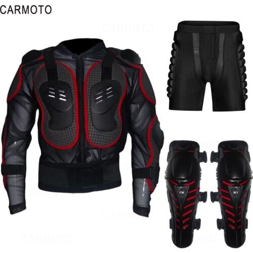 Motorcycle Jacket+shorts+ knee pads kit Men Full Body Motorcycle Armor Motocross Racing Moto Jacket Riding Motorbike Protection