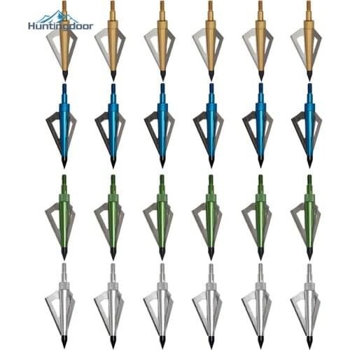 6 PCS Hunting Triple Blade 125Grain Crossbow Arrowhead 3 Blade Mechanic Hunting Broadheads for Archery Arrows & Crossbow Bolts