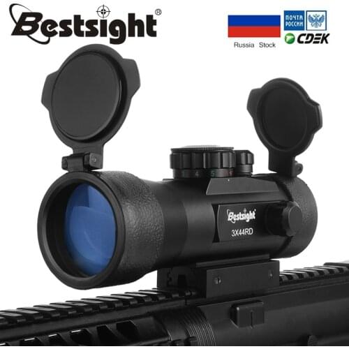 3X44 Green Red Dot Sight Scope Tactical Optics Riflescope Red Dot Scope Fit 11/20mm rail Rifle Scopes for Hunting