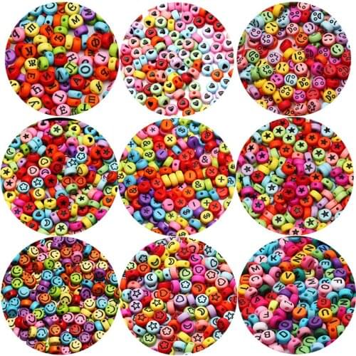 Trend Mixed Colorful Flat Round 4x7mm 100-500pcs Acrylic Beads Loose Beads For Jewelry Making DIY Handmade Bracelets Accessories