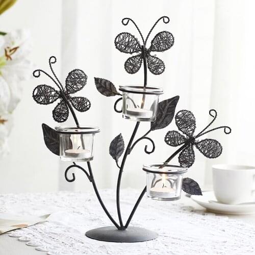 Romantic Dinner Candle Holder Decoration Wedding Centerpiece Metal Tealight Candle Holders Candelero Modern Home Decor AD50CH