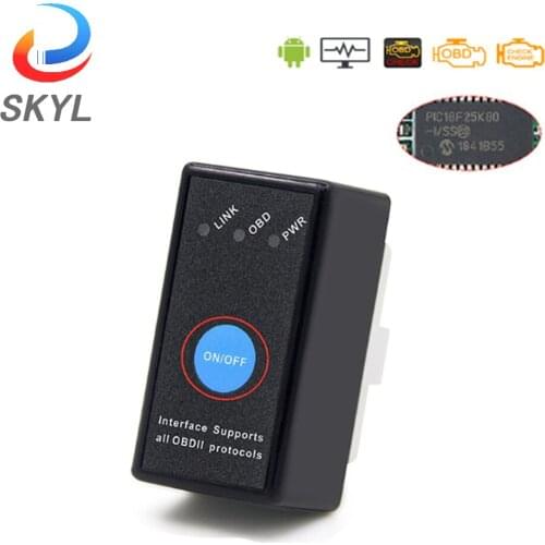 SKYL ELM 327 V1.5 PIC18F25K80 obd2 Bluetooth 4.0 Scanner ELM327 V1.5 for Android/IOS OBD 2 Car Diagnostic Auto Tool Code Reader