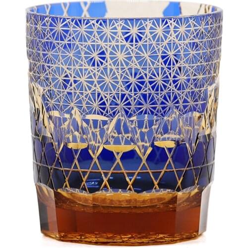 Whiskey Glass 8 Ounces Carved Flowers Motif Premium Old Fashioned Glass Thick bottom Perfect Drinking Glasses for Scotch Bourbon