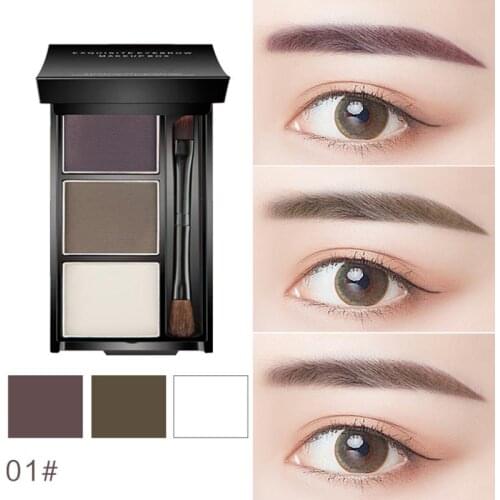 Three-dimensional Natural Three-color Eyebrow Powder Waterproof Non-blooming Eyebrow Powder Highlight Powder Nose Shadow TSLM1