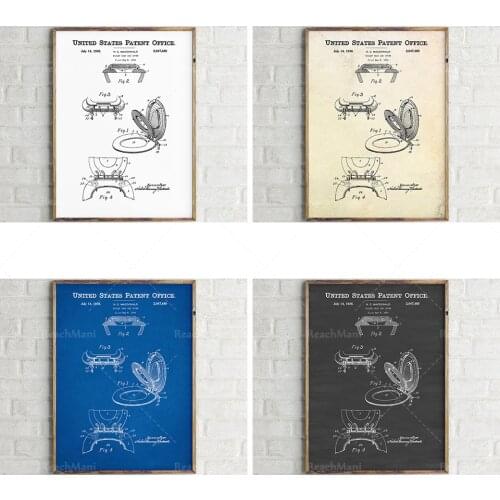 Siège de toilette et impression de brevet de couverture. Affiche d’art patent. Décor de salle de bains. Plan de toilette. Patent