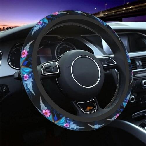 Universal Ethnic Steering Wheel Covers, Cute Elephant Strech Anti Slip and Sweat Absorption on Car Steering Wheel Cover For VW