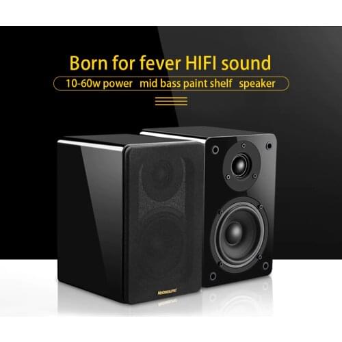 60W 4 Inch Mid-bass Fever Desktop Hifi Amplifier Speakers Paint Passive Bookshelf Surround