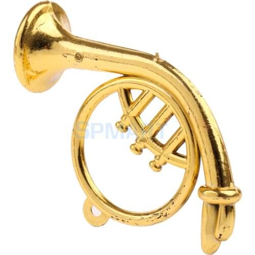1/12 Scale Dollhouse Miniature Musical Instrument Plastic Bend Brass Model for Dolls House Home Office Decor Children Toy Gift