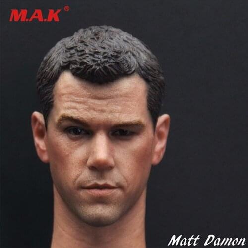 1/6 Male Head Sculpt Model Matt Damon Dark Colored Skin For 12inch Male Action Figure Toys