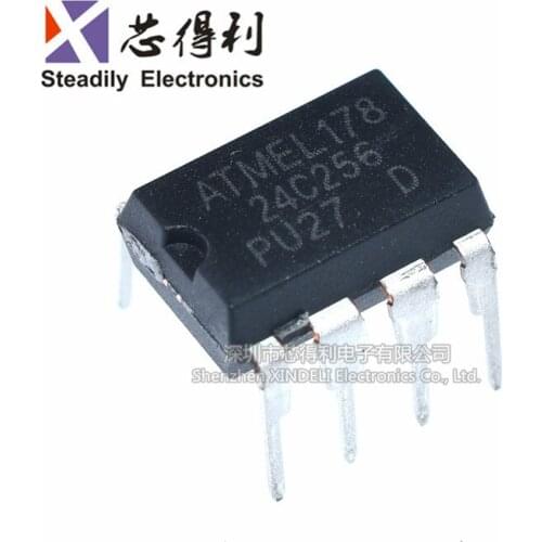 10pcs/lot New 24C256 AT24C256 ATMEL24C256 EEPROM Memory DIP8