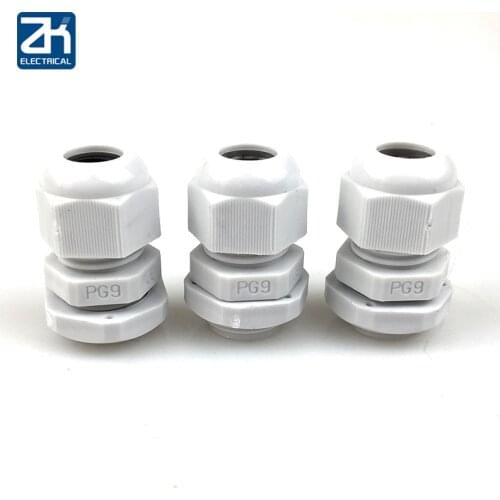 10pcs High Quality IP68 PG9 4-8MM Waterproof Nylon Cable Gland Waterproof Gasket Plastic Waterproof Connector
