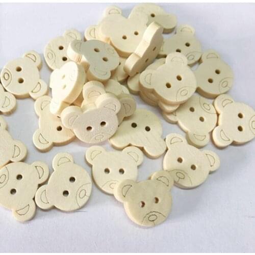 20Pcs Teddy Bear 2 Holes Wood Sewing Buttons buttons for children 13x11mm / 16x18mm / 20 * 25mm