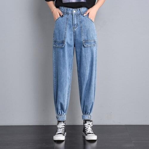 2020 high waist Mom Jeans for women Harem Jeans woman Casual Denim Pants Boyfriends Jeans Femme Trousers Ripped Jeans Vintage