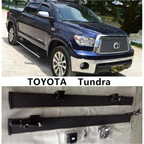 Electric Motor Automatic Switch Closed Running Boards For Toyota Tundra 2008-2021 Side Step Bar Pedals Nerf Bars