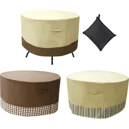 Nordic Outdoor Patio Furniture Covers Oxford Cloth Waterproof Dustproof Protective Cover for Round Rattan Table Chair Sofa