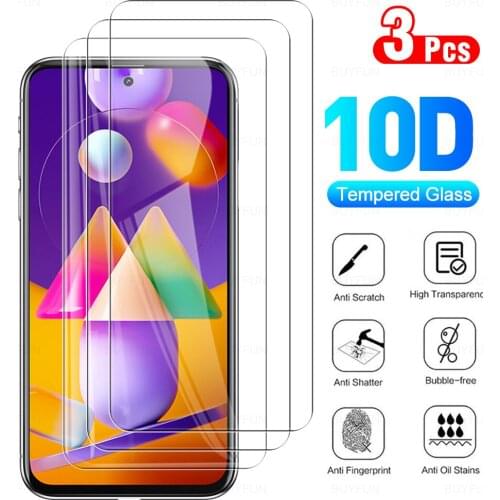 3pcs sansung m31s case Tempered Glasses Anti-scratch Protective Phone Film For Samsung Galaxy M31s 6.5" screen Protectors Glass