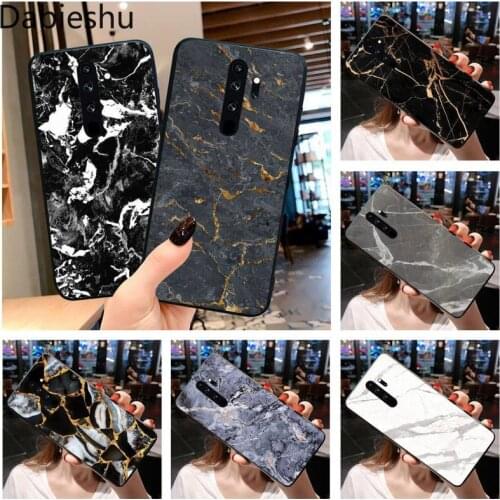 Marble Stone Black TPU Soft Phone Case for Redmi Note 9 8 8T 8A 7 6 6A Go Pro Max Redmi 9 K20 4X