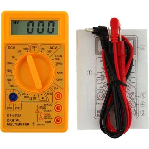 LCD Digital Multimeter DT830B with AC/DC 750/1000v Amplifier Volt Ohm Test Instrument Tool