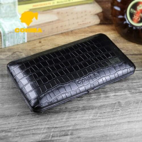 COHIBA Humidor for Cigar Cedar Wood Cigar Case Tobacco Travel Portable Humidor Box Leather for Cigars Accessories