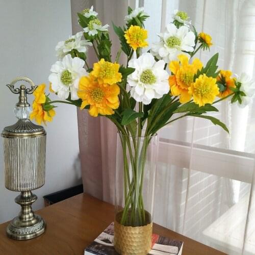 Artificial flowers silk chrysanthemum fake daisy flowers home garden office table decoration
