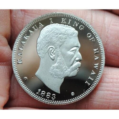 Kalakaua Kingdom of Hawaii west Pacific 30mm Silver Plated Coins Collectibles Challenge Coingreat Gift Copy Coins-replica