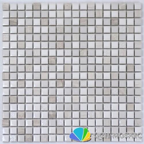 Ceramic mosaic tile stone mosaic tile for bathroom kitchen backsplash wall tile 22 square feet/lot qch35
