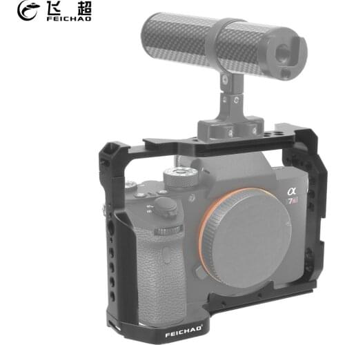 FEICHAO Aluminum Alloy Camera Cage Rig w Top Side Handle Grip Tripod Mount for Sony A7RIII A7III A7MIII SLR Camera Accessories