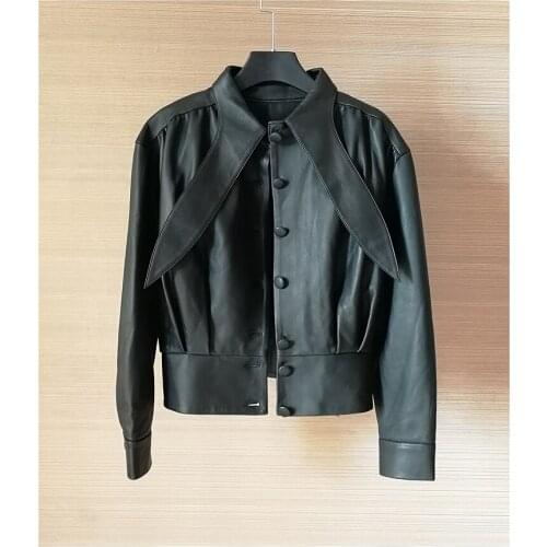 2020 Spring autumn women high quality genuine leather jackets Korean style womens bike jackets coat B346