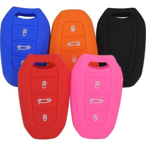 Kutery 10PCS 3BTN Silicone Remote Car Key Case For Peugeot 308 408 508 2008 3008 4008 Citroen C4 C4L C6 C3-XR Protection Replace