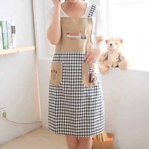 Catton Linen Embroidery Aprons Adjustable Sleeveless Cooking Work Aprons Kitchen Apron Schort Chef Apron