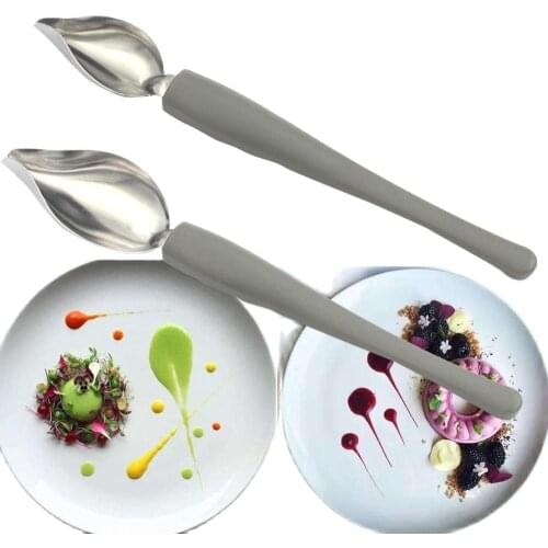 Chocolate Cream Sauce Pencil Spoon Creative Decoration Spoon for Coffee Cake Decoration Chef Drawing Sauce Embellishment Tool