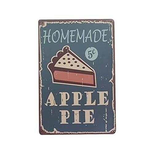 Metal Sign for Kitchen Diner Bakery Indoor Metal Wall Panel Retro Vintage Mural Dimensions 20x30 cm