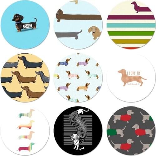 Cute cartoon Dachshund dog Icons Pins Badge Decoration Brooches Metal Badges For Clothes Backpack Decoration